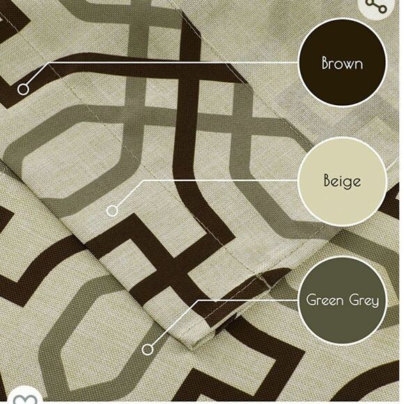 New Curtain Valance by Home Queen brown tan green  18"L x 54"W window Treatment - Picture 3 of 4